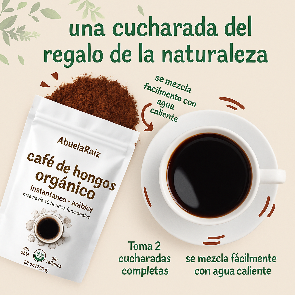 Café de Hongos Orgánico 10 en 1 – Instantáneo